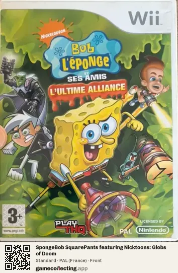 SpongeBob SquarePants featuring Nicktoons: Globs of Doom Nintendo Wii, France box front