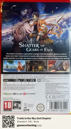 Trails in the Sky 2nd Chapter Nintendo Switch 2, PAL box back