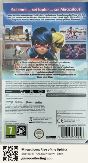 Miraculous: Rise of the Sphinx Nintendo Switch, Germany box back