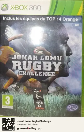 Jonah Lomu Rugby Challenge Xbox 360, PAL box front