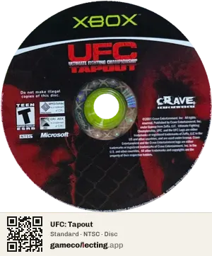 UFC: Tapout Xbox, NTSC disc