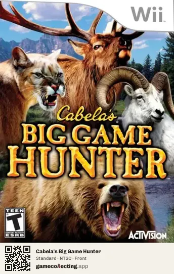 Cabela's Big Game Hunter Nintendo Wii, NTSC box front