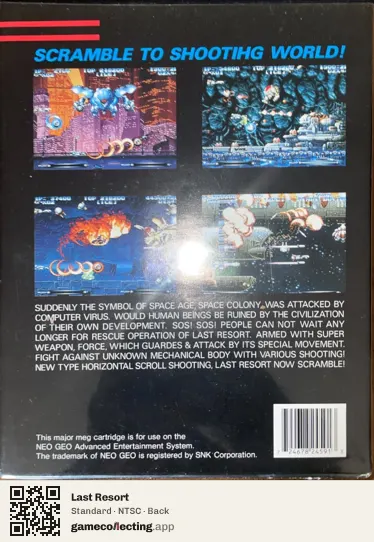 Last Resort Neo Geo AES, NTSC box back