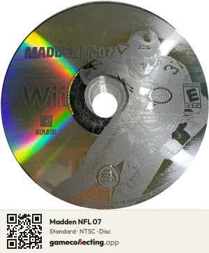Madden NFL 07 Nintendo Wii, NTSC disc