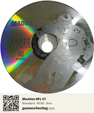 Madden NFL 07 Nintendo Wii, NTSC disc