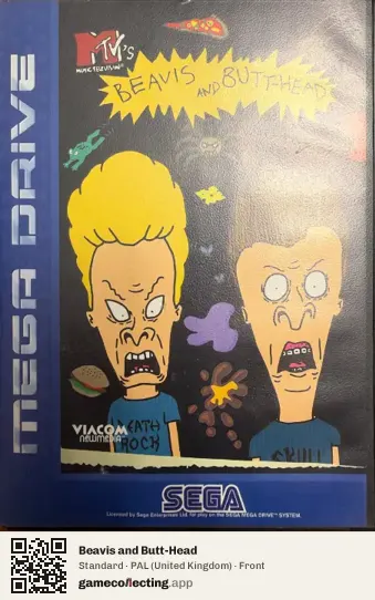 Beavis and Butt-Head Sega Mega Drive / Genesis, United Kingdom box front