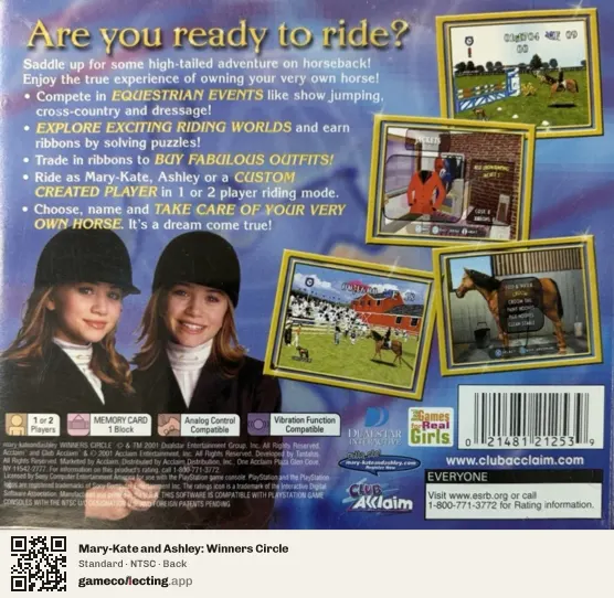 Mary-Kate and Ashley: Winners Circle PlayStation, NTSC box back