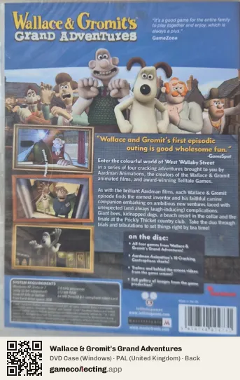 Wallace & Gromit's Grand Adventures Computer, United Kingdom box back