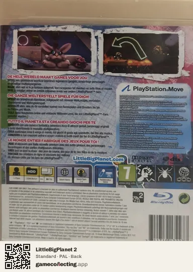 LittleBigPlanet 2 PlayStation 3, PAL box back