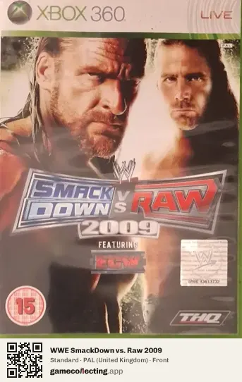 WWE SmackDown vs. Raw 2009 Xbox 360, United Kingdom box front