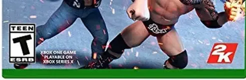 WWE 2K Battlegrounds, the ESRB box on its front