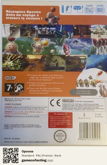 Opoona Nintendo Wii, France box back