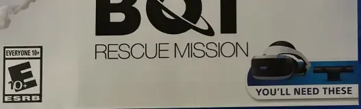 Astro Bot Rescue Mission, the ESRB box on its front