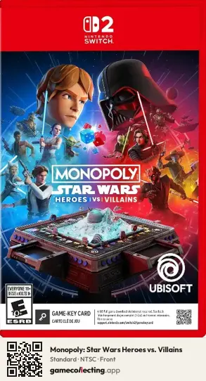 Monopoly: Star Wars Heroes vs. Villains Nintendo Switch 2, NTSC box front
