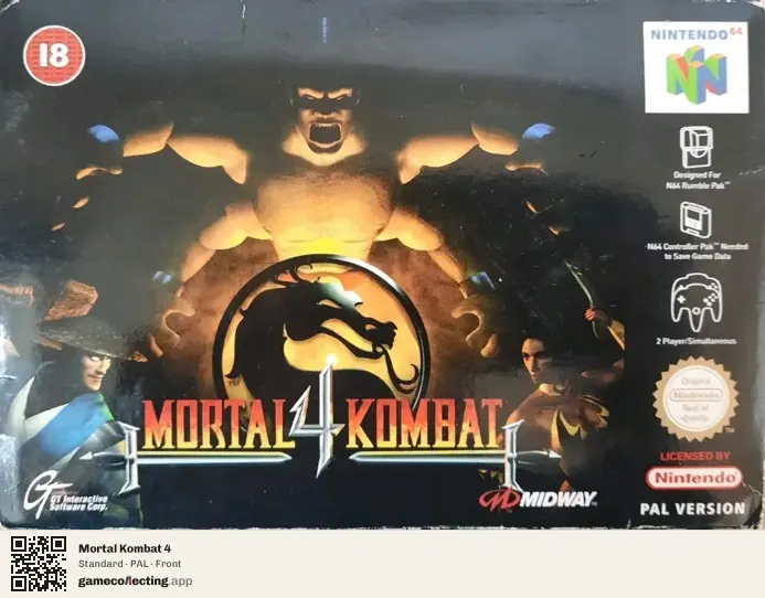 Mortal Kombat 4 Nintendo 64, PAL box front