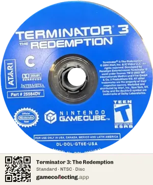 Terminator 3: The Redemption Nintendo GameCube, NTSC disc