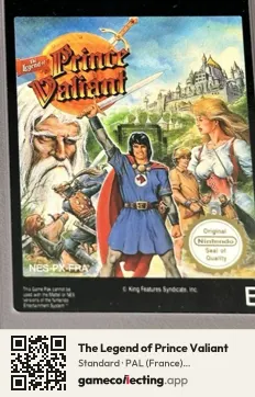 The Legend of Prince Valiant Nintendo Entertainment System, PAL cartridge label