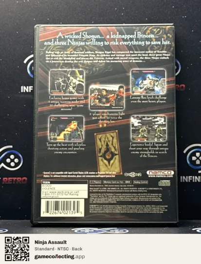 Ninja Assault PlayStation 2, NTSC box back