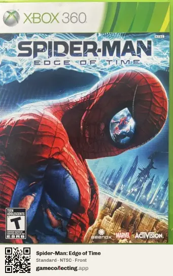Spider-Man: Edge of Time Xbox 360, NTSC box front