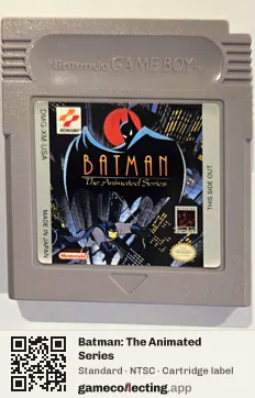 Batman: The Animated Series Game Boy, NTSC cartridge label