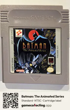 Batman: The Animated Series Game Boy, NTSC cartridge label