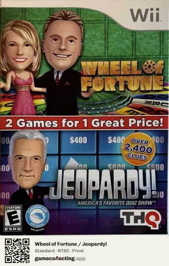 Wheel of Fortune / Jeopardy! Nintendo Wii, NTSC box front
