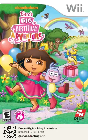 Dora's Big Birthday Adventure Nintendo Wii, NTSC box front