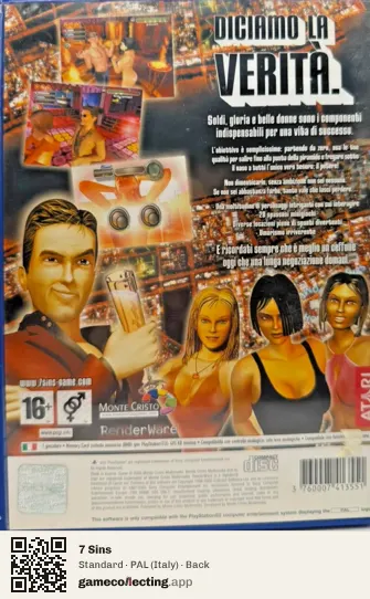 7 Sins PlayStation 2, Italy box back