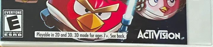Angry Birds Star Wars, the ESRB box on its front