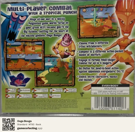 Ooga Booga Sega Dreamcast, NTSC box back