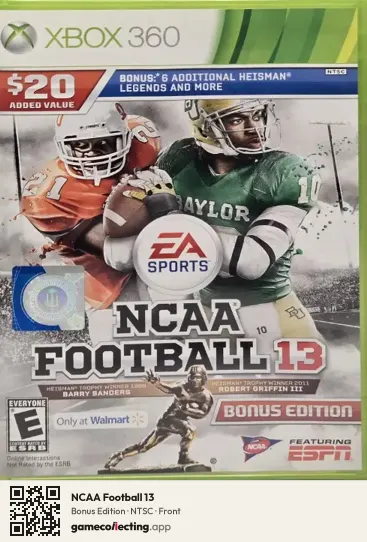 NCAA Football 13 Xbox 360, NTSC box front