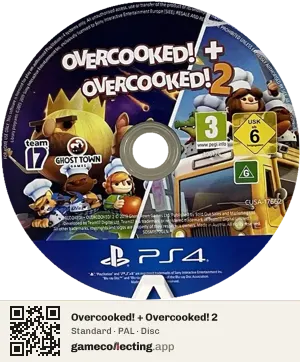 Overcooked! + Overcooked! 2 PlayStation 4, PAL disc