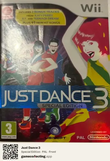 Just Dance 3 Nintendo Wii, PAL box front