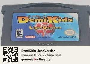 DemiKids: Light Version Game Boy Advance, NTSC cartridge label