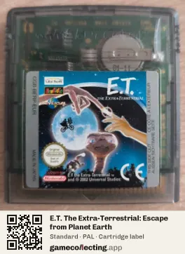 E.T. The Extra-Terrestrial: Escape from Planet Earth Game Boy Color, PAL cartridge label