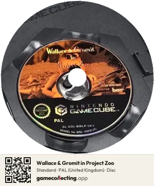 Wallace & Gromit in Project Zoo Nintendo GameCube, PAL disc