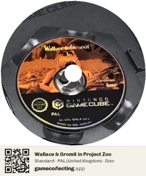Wallace & Gromit in Project Zoo Nintendo GameCube, PAL disc