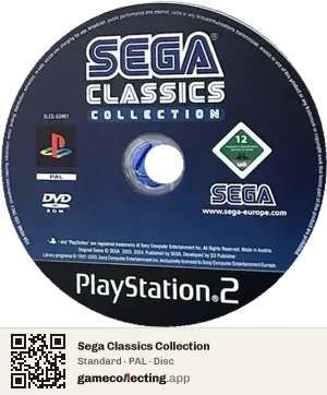 Sega Classics Collection PlayStation 2, PAL disc