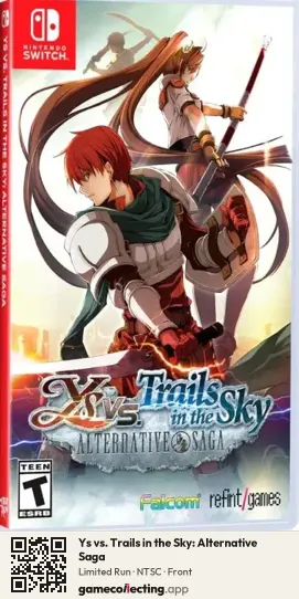 Ys vs. Trails in the Sky: Alternative Saga Nintendo Switch, NTSC box front