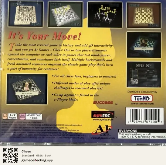 Chess PlayStation, NTSC box back