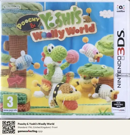 Poochy & Yoshi's Woolly World Nintendo 3DS, United Kingdom box front