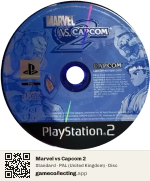 Marvel vs Capcom 2 PlayStation 2, PAL disc