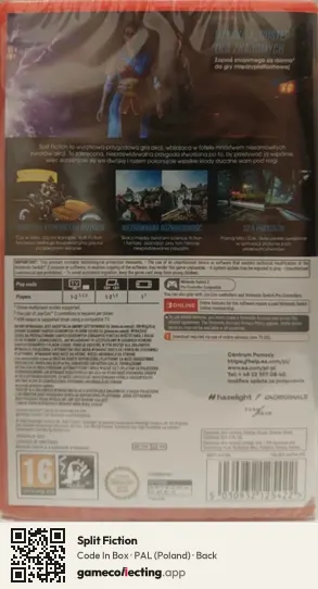 Split Fiction Nintendo Switch 2, Poland box back