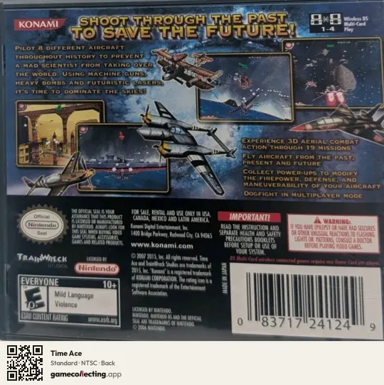 Time Ace Nintendo DS, NTSC box back