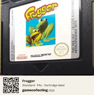 Frogger Game Boy Color, PAL cartridge label