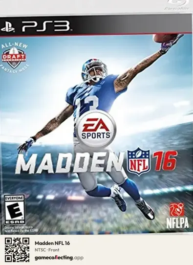 Madden NFL 16 PlayStation 3, NTSC box front