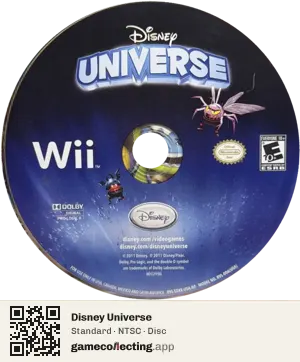 Disney Universe Nintendo Wii, NTSC disc