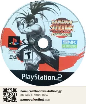 Samurai Shodown Anthology PlayStation 2, NTSC disc