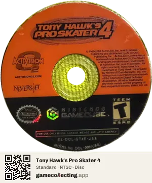 Tony Hawk's Pro Skater 4 Nintendo GameCube, NTSC disc
