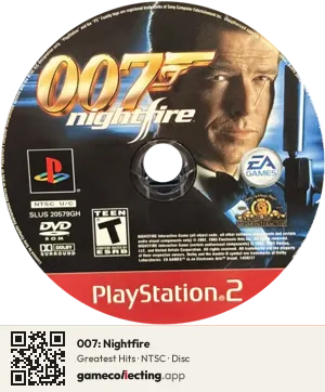 007: Nightfire PlayStation 2, NTSC disc
